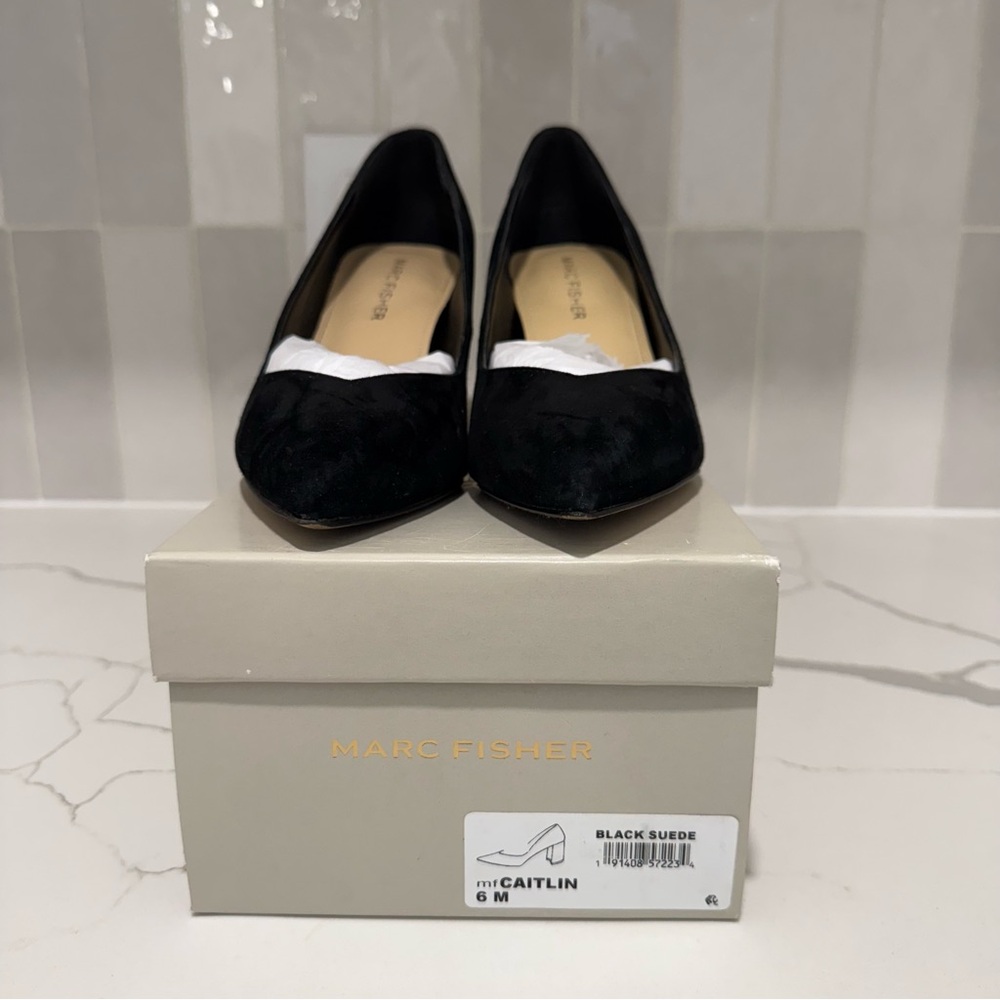 Marc Fisher Black Suede Heels